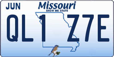 MO license plate QL1Z7E