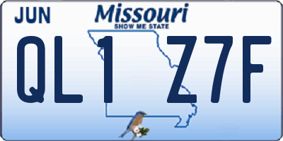 MO license plate QL1Z7F