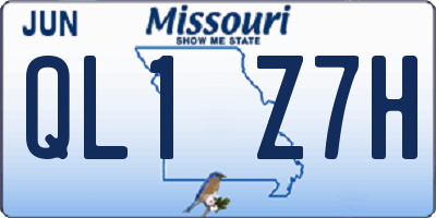 MO license plate QL1Z7H