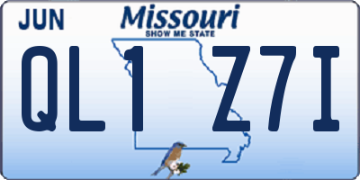 MO license plate QL1Z7I