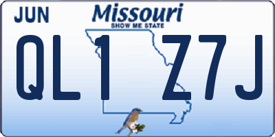 MO license plate QL1Z7J