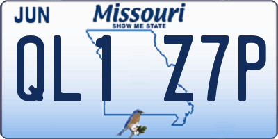 MO license plate QL1Z7P