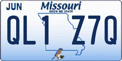 MO license plate QL1Z7Q