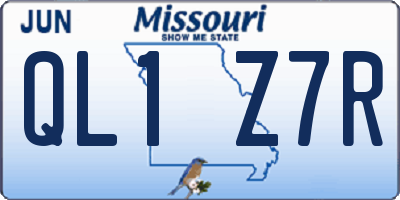 MO license plate QL1Z7R