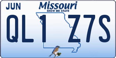 MO license plate QL1Z7S