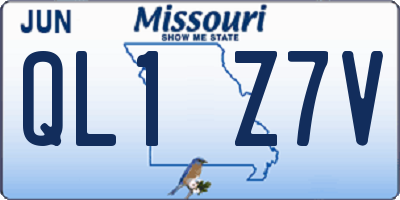 MO license plate QL1Z7V