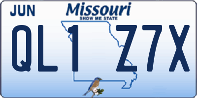 MO license plate QL1Z7X