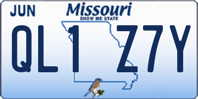 MO license plate QL1Z7Y