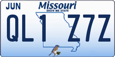 MO license plate QL1Z7Z