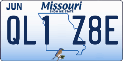 MO license plate QL1Z8E