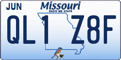 MO license plate QL1Z8F