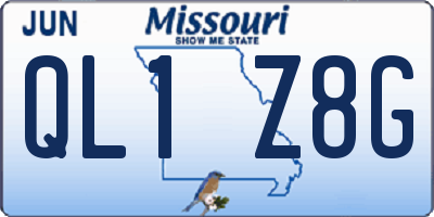 MO license plate QL1Z8G