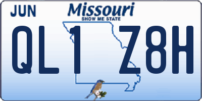 MO license plate QL1Z8H