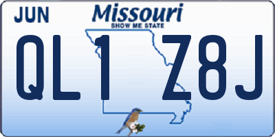 MO license plate QL1Z8J