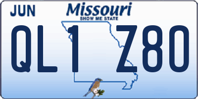 MO license plate QL1Z8O