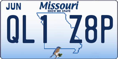 MO license plate QL1Z8P