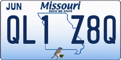 MO license plate QL1Z8Q