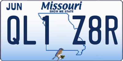MO license plate QL1Z8R