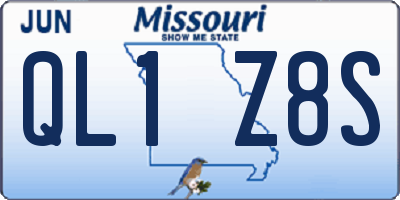 MO license plate QL1Z8S