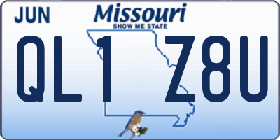 MO license plate QL1Z8U