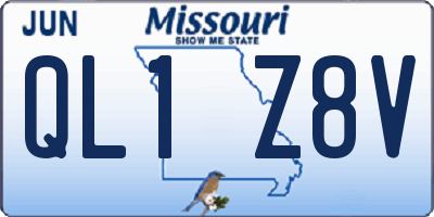 MO license plate QL1Z8V