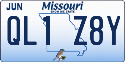 MO license plate QL1Z8Y