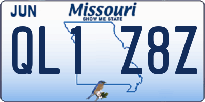 MO license plate QL1Z8Z