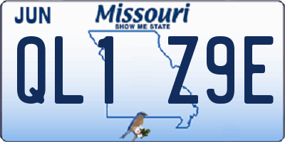 MO license plate QL1Z9E