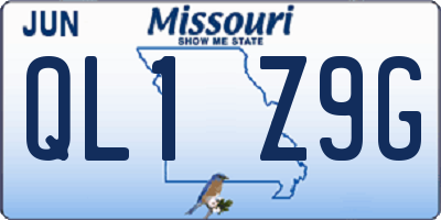 MO license plate QL1Z9G