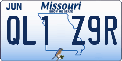 MO license plate QL1Z9R