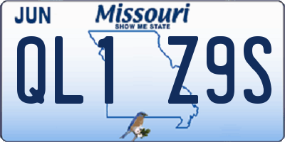 MO license plate QL1Z9S