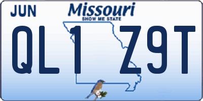 MO license plate QL1Z9T