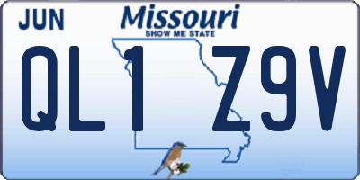 MO license plate QL1Z9V