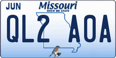 MO license plate QL2A0A