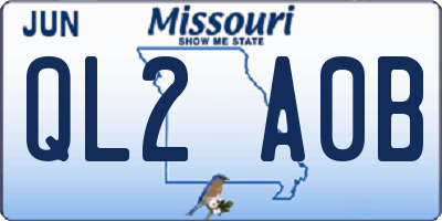 MO license plate QL2A0B