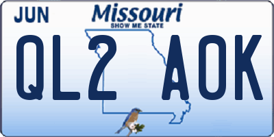 MO license plate QL2A0K