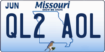 MO license plate QL2A0L
