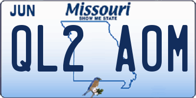 MO license plate QL2A0M