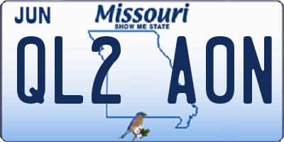 MO license plate QL2A0N