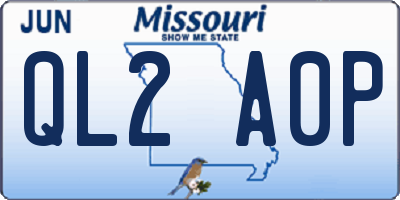 MO license plate QL2A0P