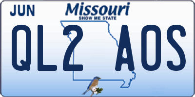MO license plate QL2A0S