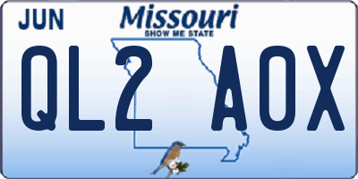 MO license plate QL2A0X