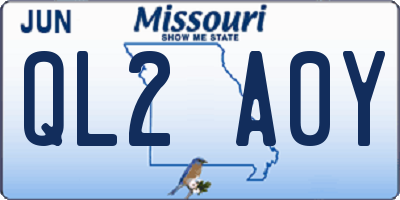 MO license plate QL2A0Y