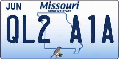 MO license plate QL2A1A