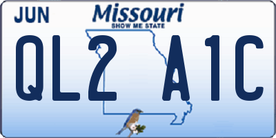 MO license plate QL2A1C