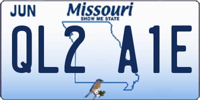 MO license plate QL2A1E