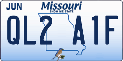 MO license plate QL2A1F