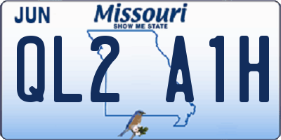 MO license plate QL2A1H