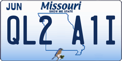 MO license plate QL2A1I
