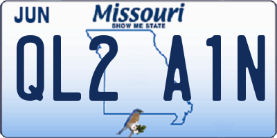 MO license plate QL2A1N